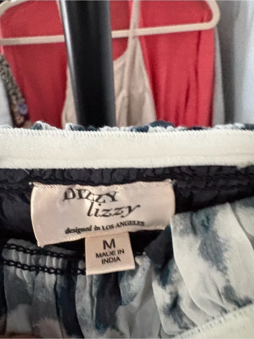 Dizzy Navy and White Smocked Strapless Tie-Dye Maxi Dress - Picture 2 of 2